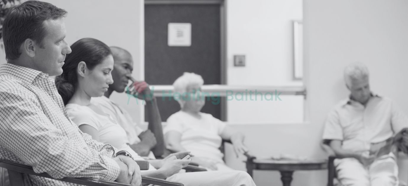 Healthcare environment representing UK's mental health accessibility challenges